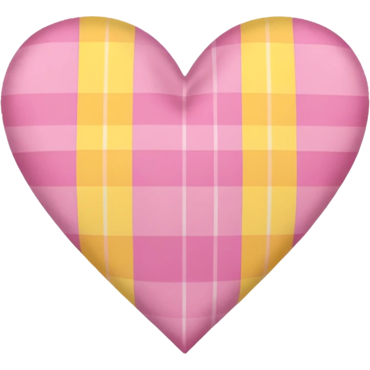 Pink and yellow gingham heart emoji