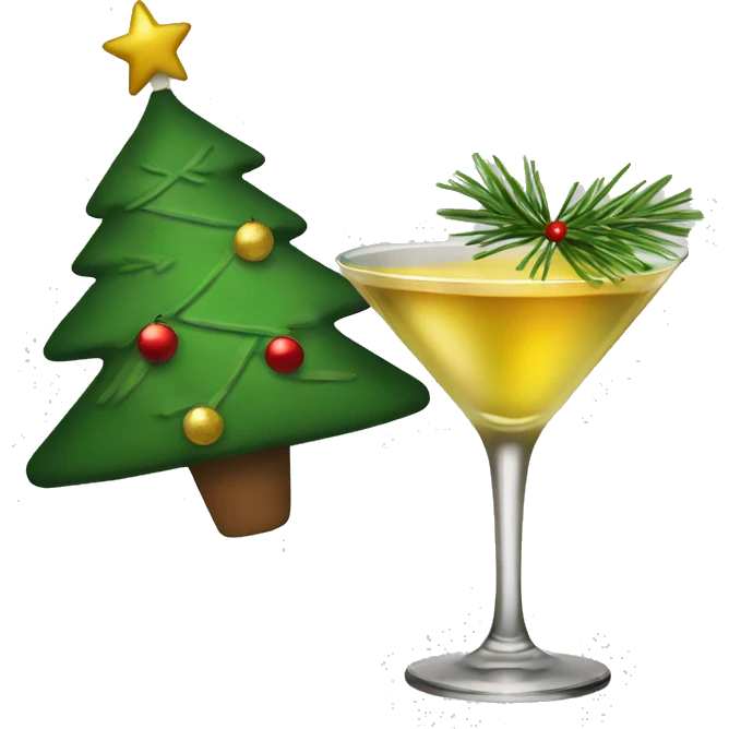 Martini and Christmas tree  emoji