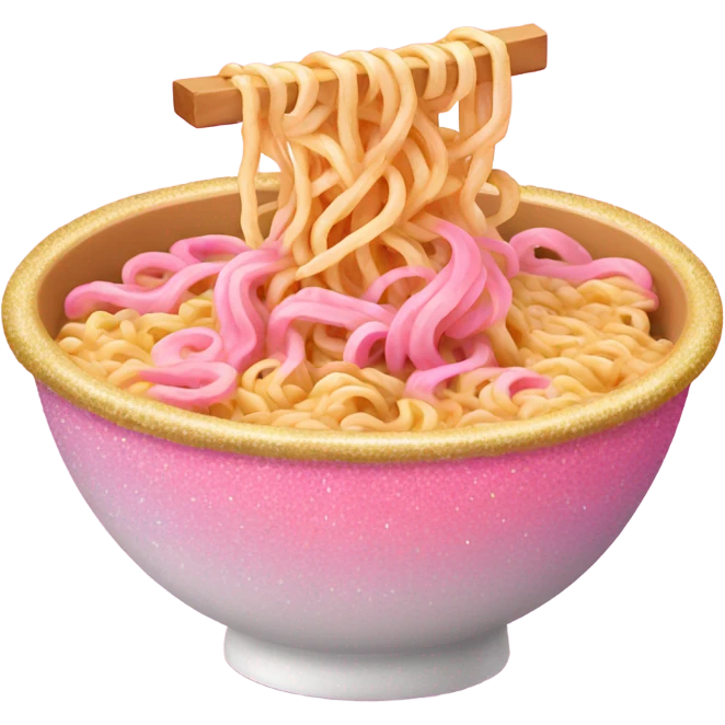 Pink ombre ramen with glitter  emoji