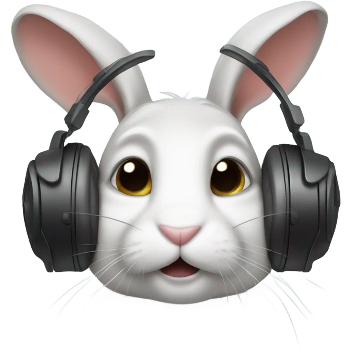 bunny with earphones emoji