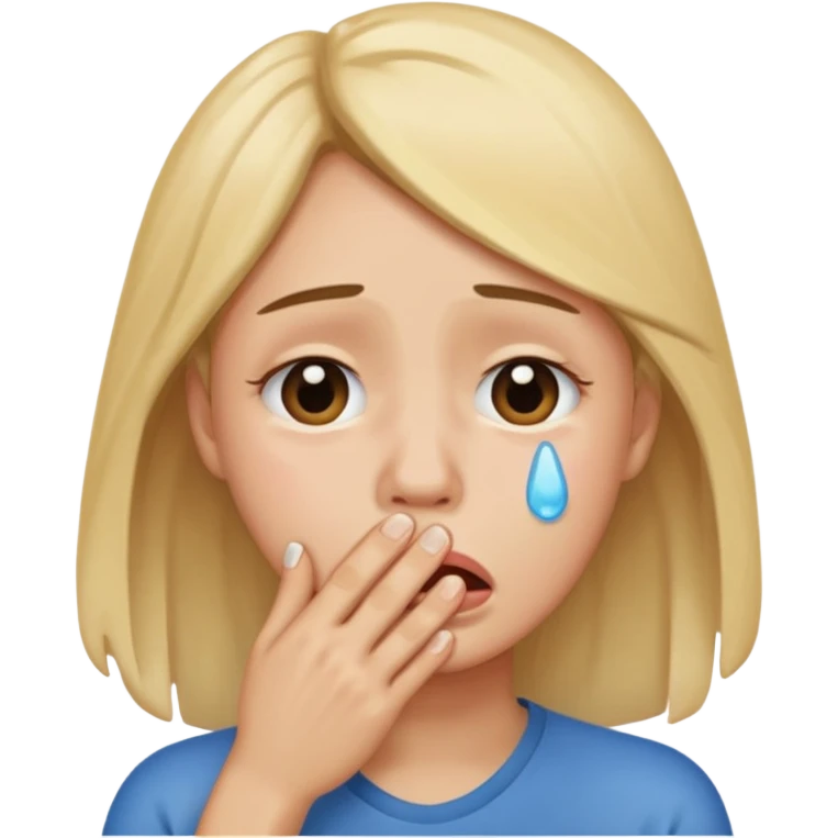 tears with hand on mouth emoji
