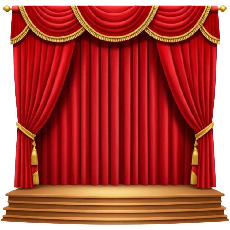 Empty stage red curtains emoji