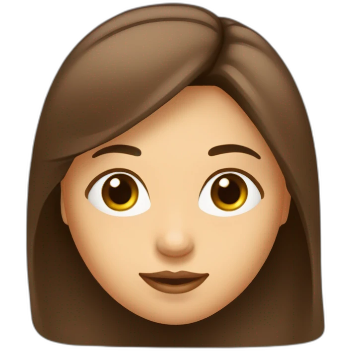 fille-brune-longs-cheveux lisses-aux-yeux-marrons-étudiante emoji