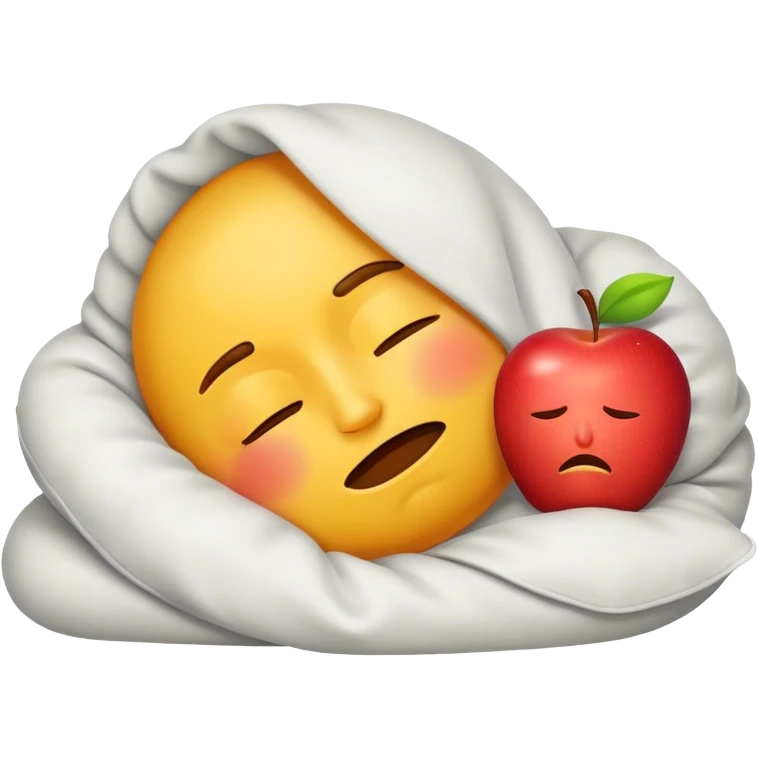 Sleepy emoji but instead of zzz add apple logo  emoji