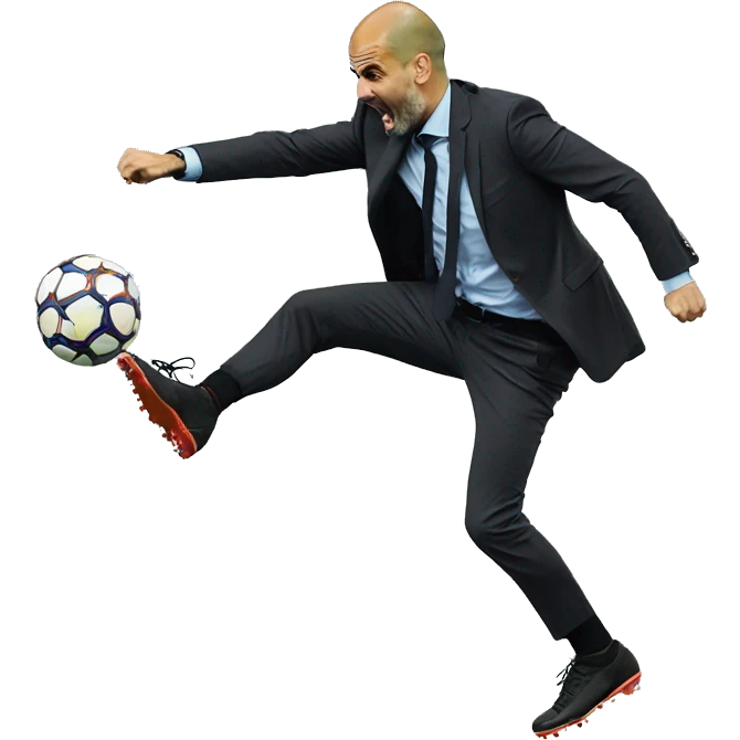 pep guardiola kick the ball emoji