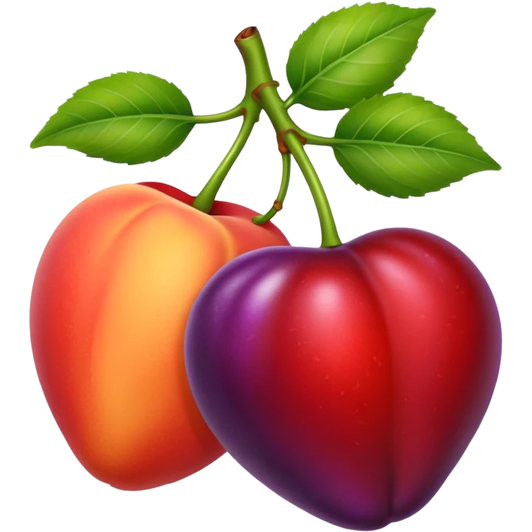 Cherries, peach and eggplant emoji emoji