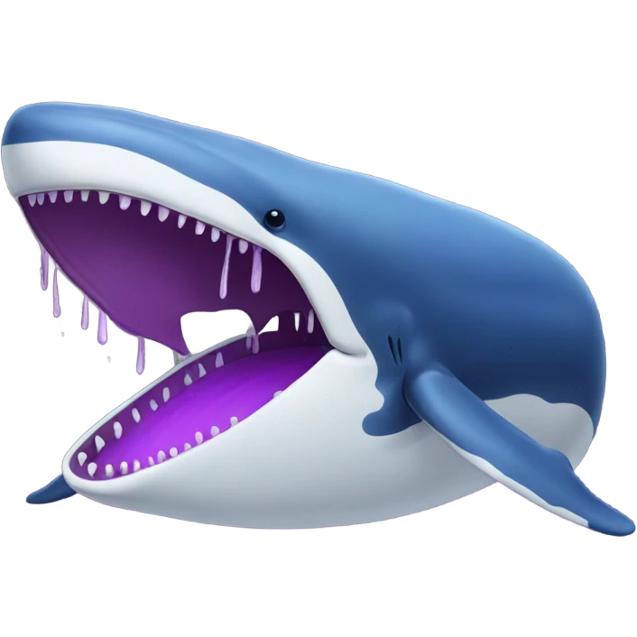 Blue whale purple, open mouth emoji