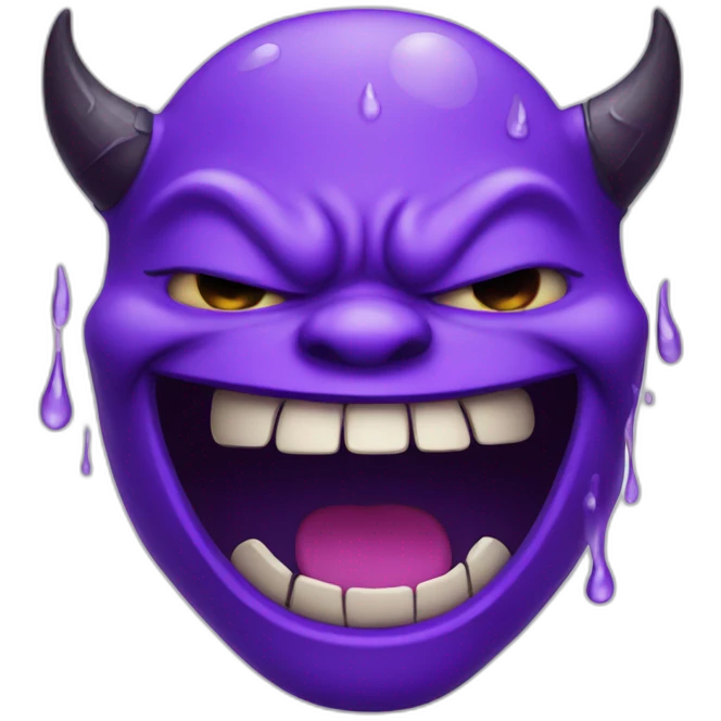 purple demon laughing with tears emoji