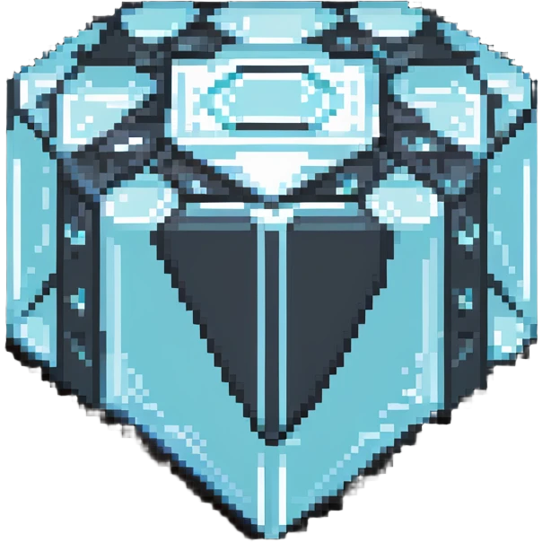 ultra-blocky minimal pixel art Minecraft diamond with few large square pixels emoji