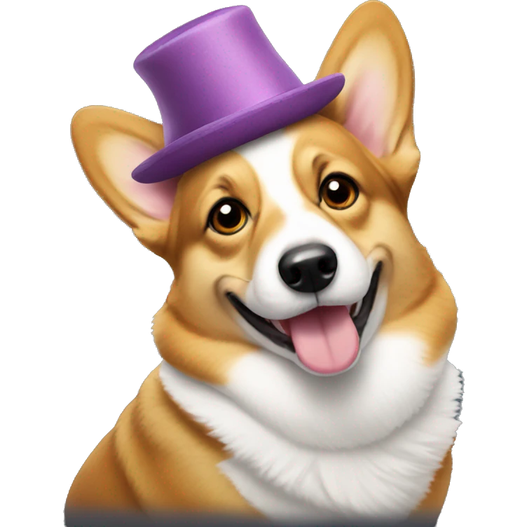 Corgi with a hat emoji