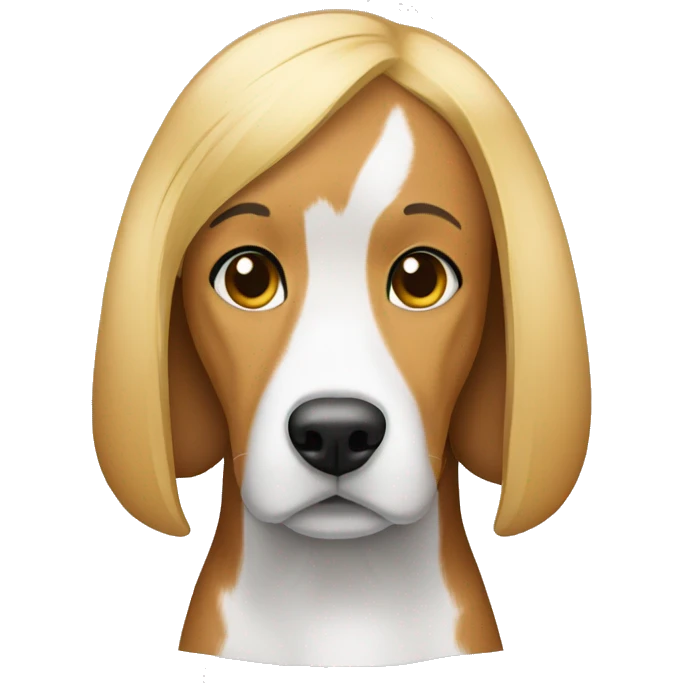 Beagle with a blond woman emoji