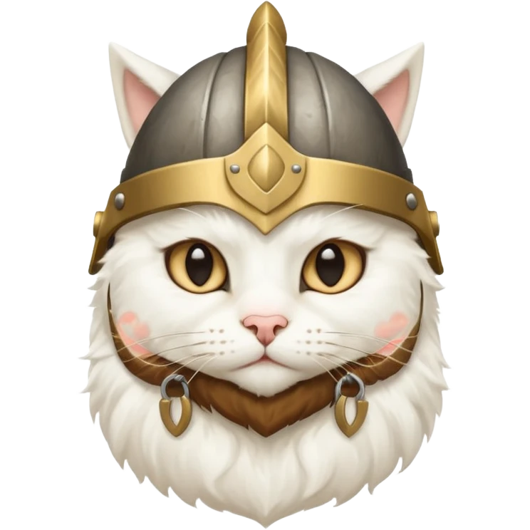 viking white cat emoji