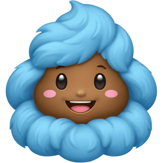 blue colors kawaii poop emoji