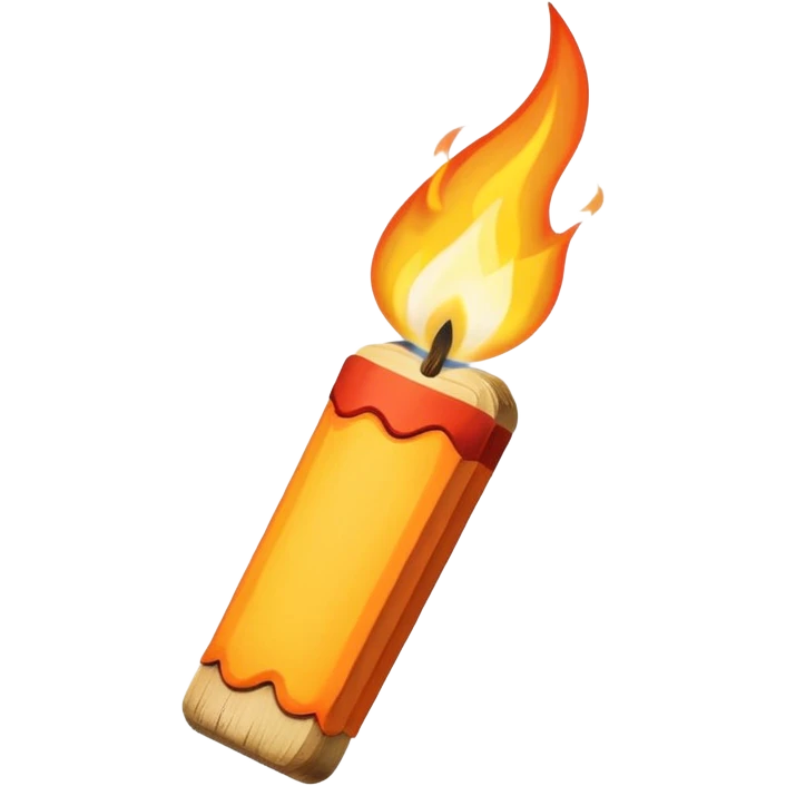 a lit matchstick with a flame emoji