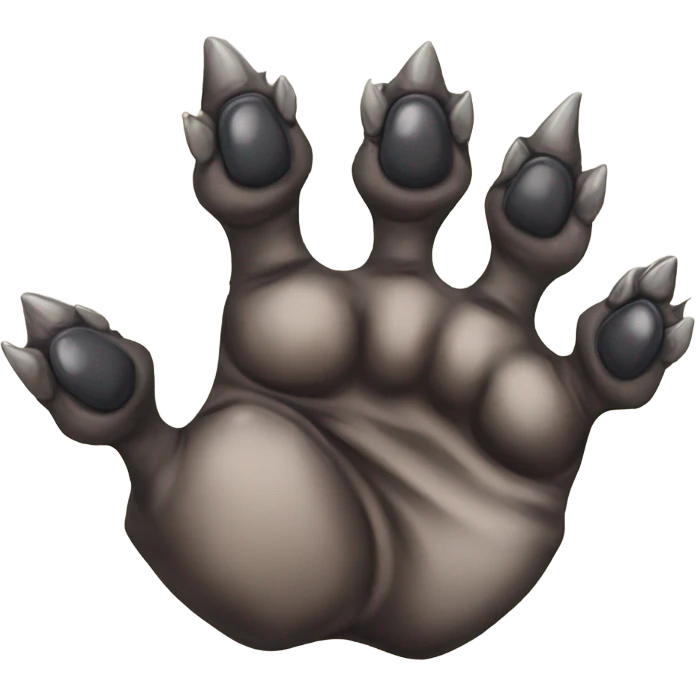 The underview of hyena paws with claws exposed ￼ emoji