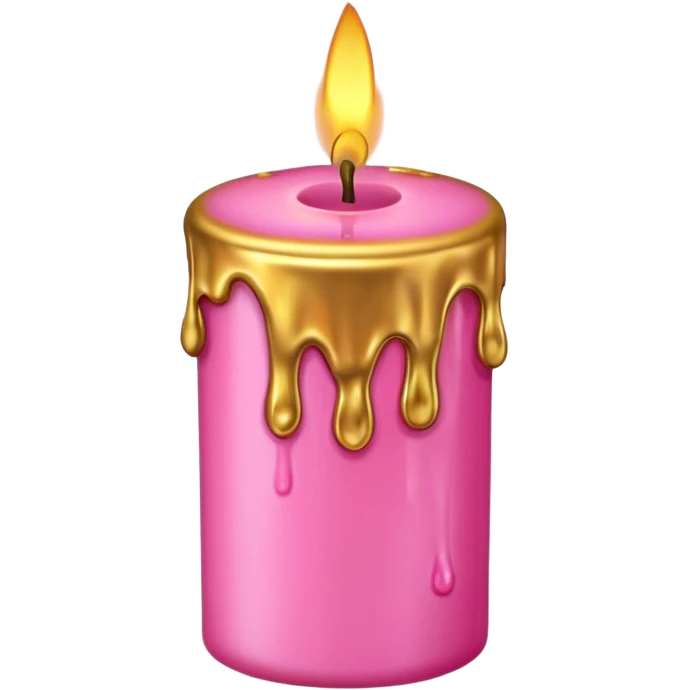 pink with melting gold wax candle emoji