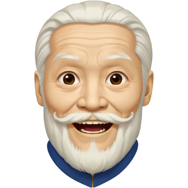 Сенсей пай Мей из убить Билла 2 с густой седой бородой и густыми бровями смеётся  emoji