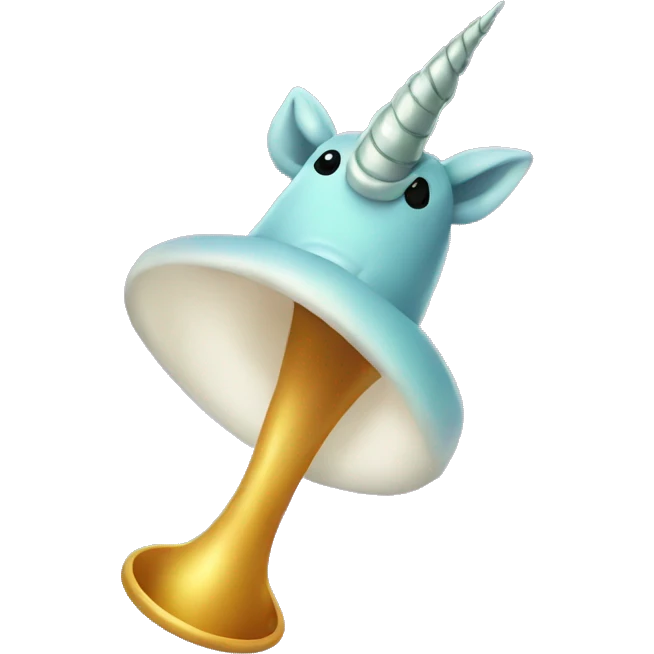 A horn from a unicorn emoji