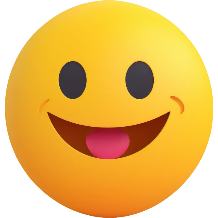 3D smiley emoji, round shape, yellow color, with text 'pörögj', energetic face emoji
