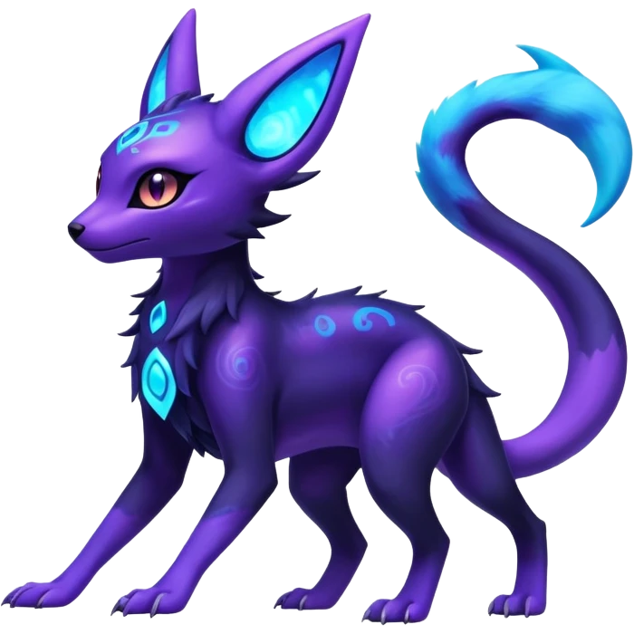 Shiny Ethereal Celestial Futuristic Salandit-Umbreon-Espeon-Hybrid (Full body) emoji