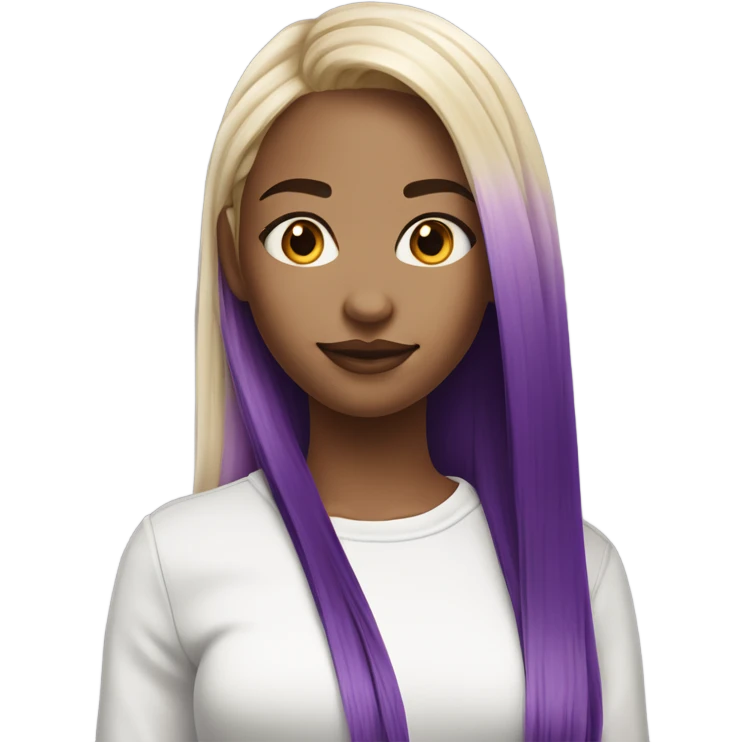 Split dye hair girl one side purple other blonde emoji