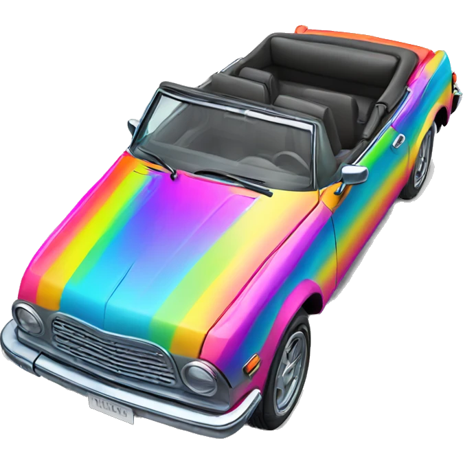 neon rainbow retro convertible emoji