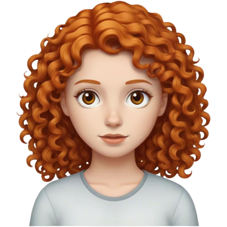 curly ginger haired white girl with brown eyes emoji