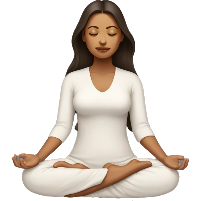 spiritual awakening woman with dark brown hair meditating  emoji