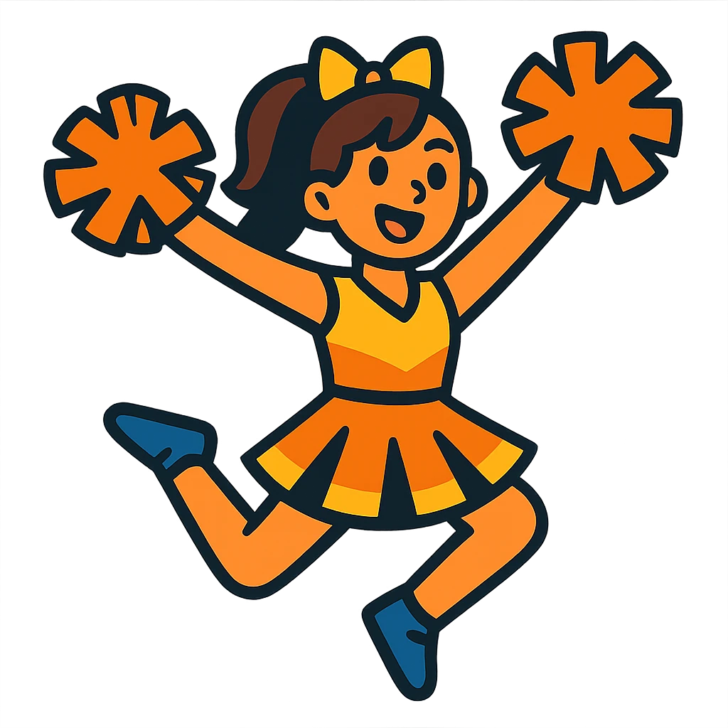 cheerleader girl in energetic pose emoji