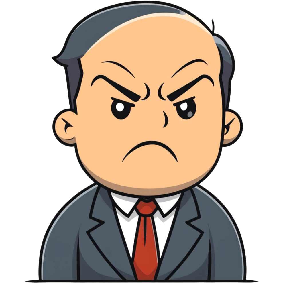 frustrated boss with bad ideas criticizing designer work emoji