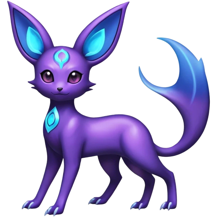 Shiny Dark Ethereal Noibat-Espeon-Umbreon-Nidorino-fusion-hybrid full body emoji
