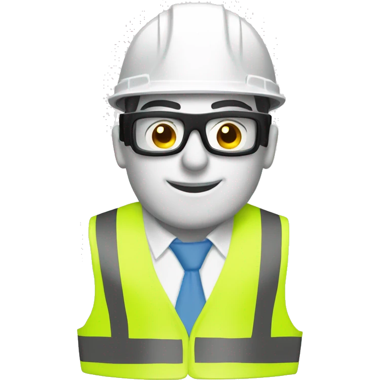 construction white hard hat helmet safety glasses emoji