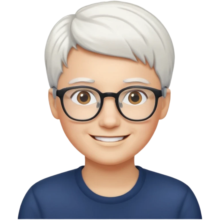 Personnes lunette cheveux blanc courts  emoji