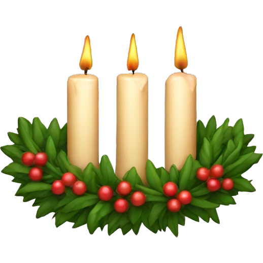 wreath with 4 candle  emoji