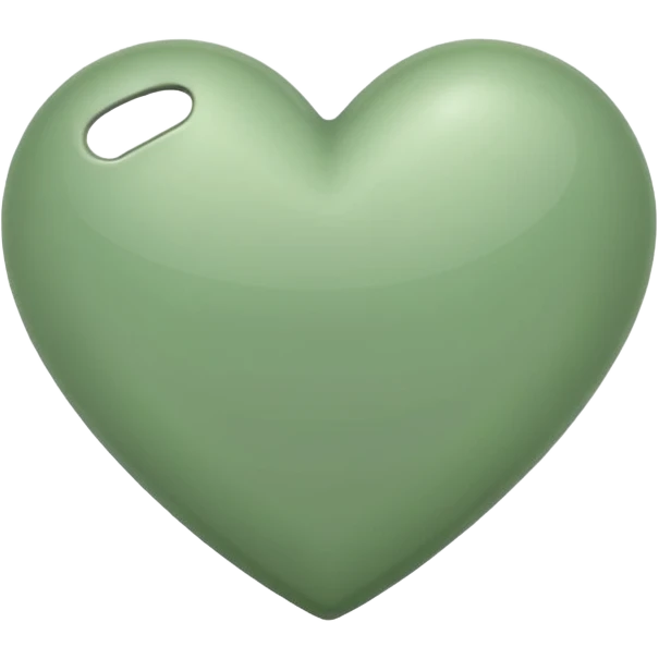sage green heart with transparent bg  emoji