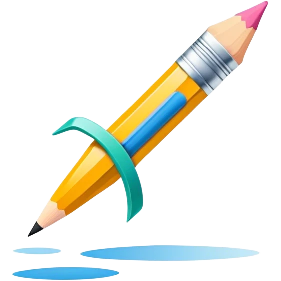 Illustration drawing icon, pencil or brush strokes, colorful design elements, simple lines, small scene or character in the illustration, minimalistic style, clean composition, transparent background. emoji