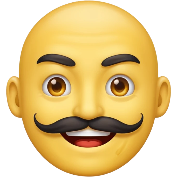 Create a Chinese smile emoji, the smile should contain an evil smile with a long Chinese like mustache emoji