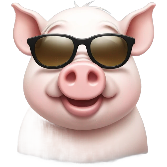 Happy rich pig cilinder sunglases emoji