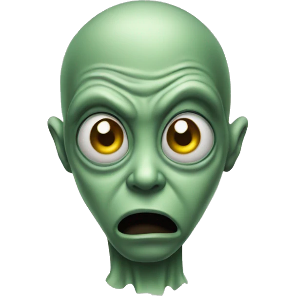 alien emoji in shock emoji