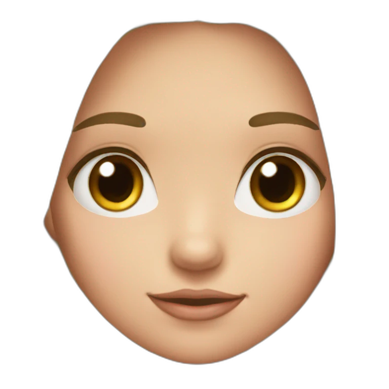 A girl with long hair and eyelashes and pink cheeks  emoji