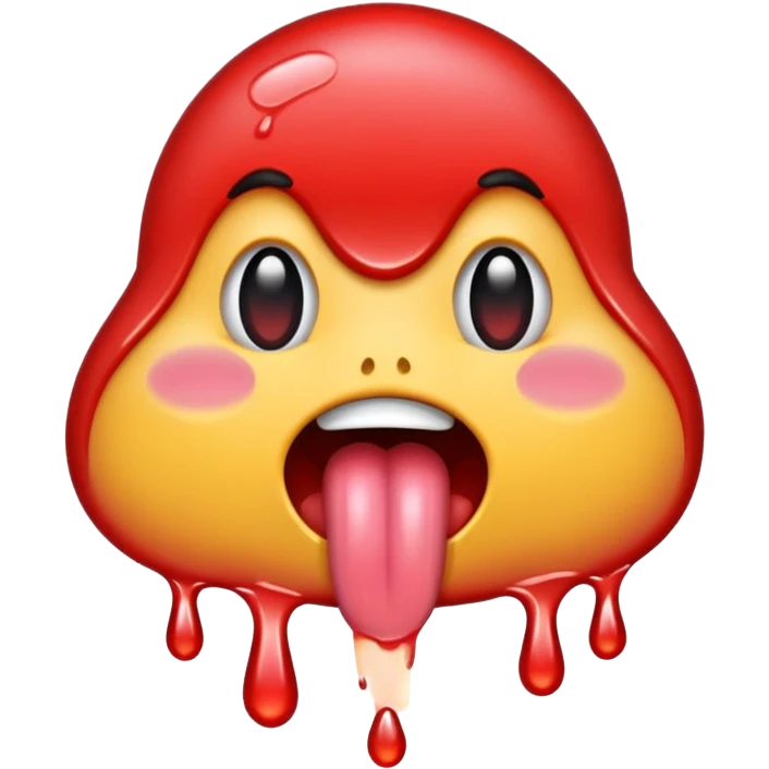 Tongue dripping wet emoji
