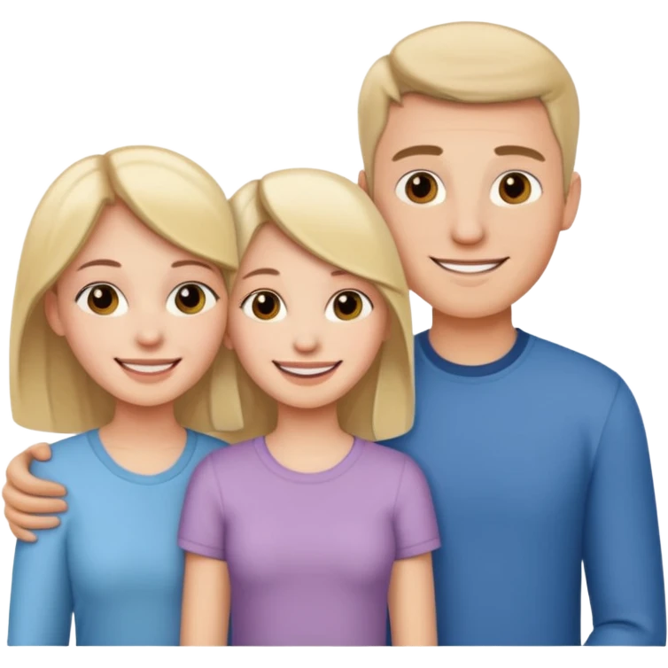 Couple of married man and woman with one kid teenager  emoji