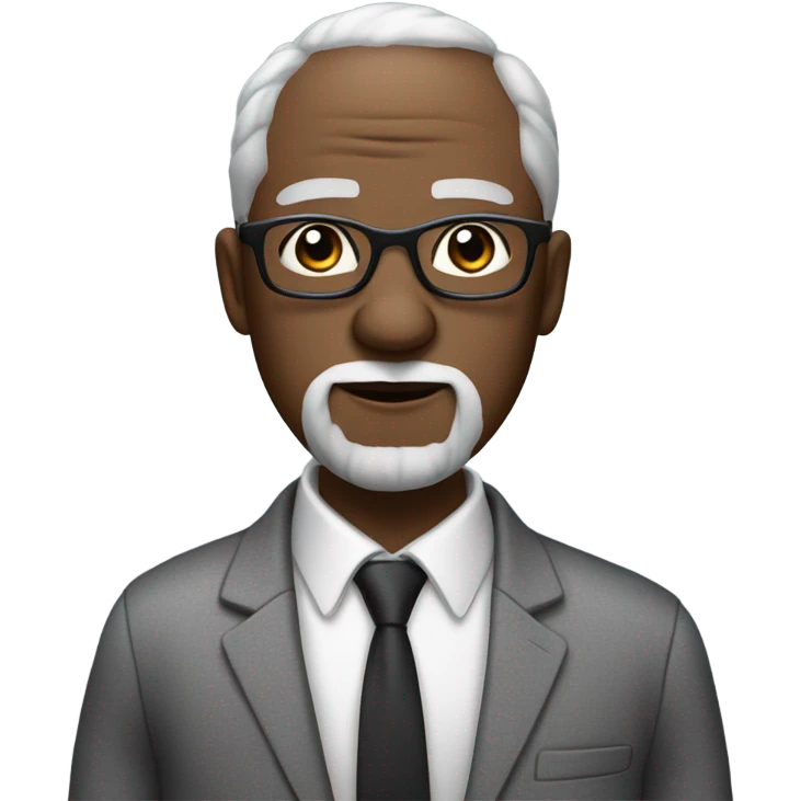 berry sanders with small round face and suit and glasses and buzz cut and small black eyes and small gray beard and small black eyes and wrinkled forehead emoji