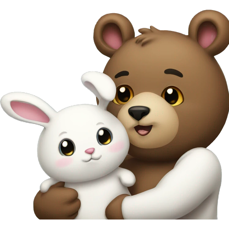 bear and bunny loving emoji
