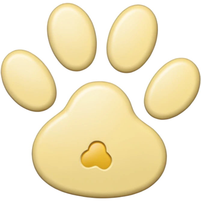 a pale pastel yellow pawprint emoji