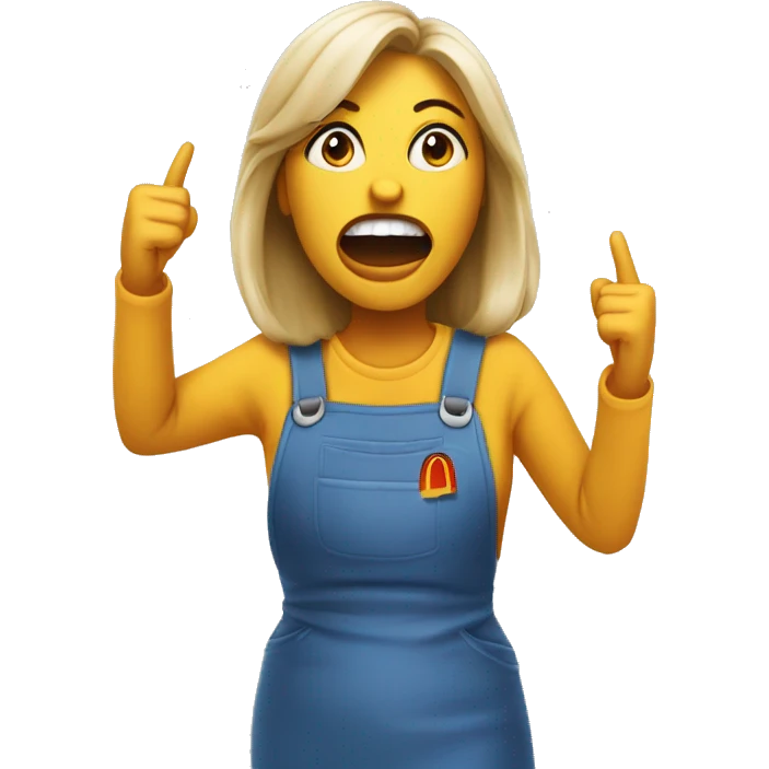 woman shouting at a worker at mc donald’s emoji