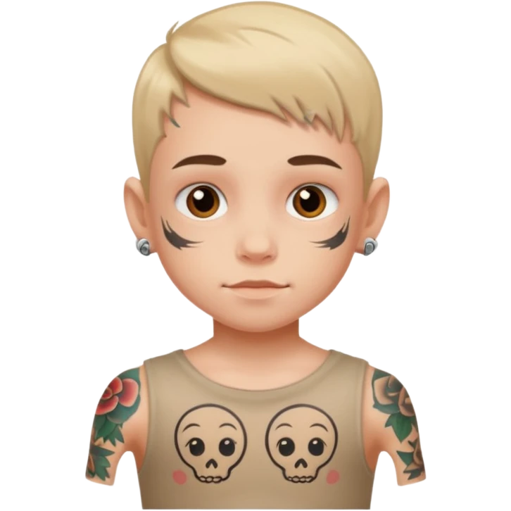 kid with lot of tattoos emoji