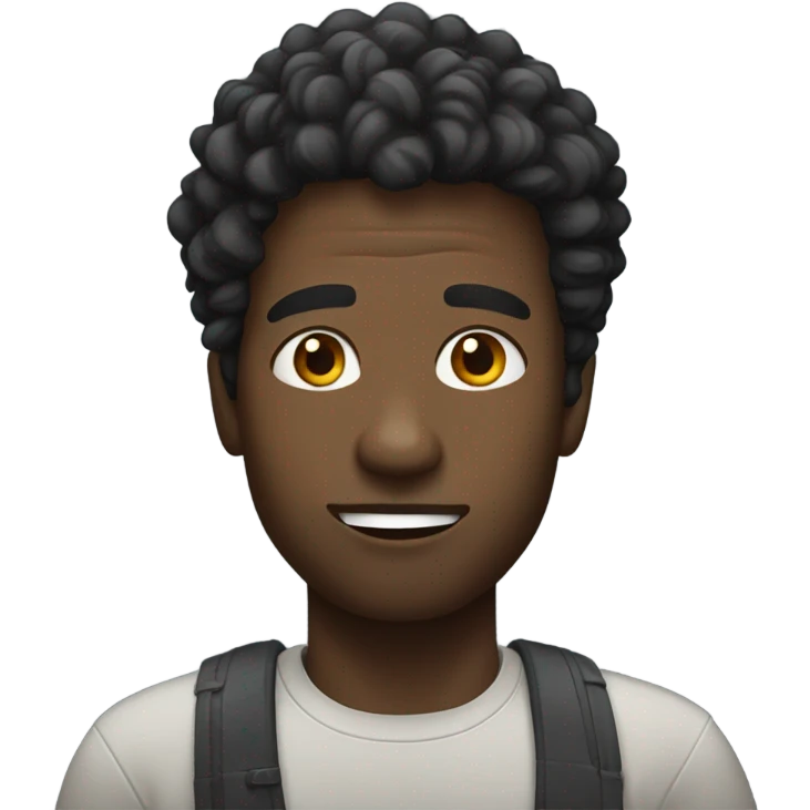 black male with overnatural haaed emoji