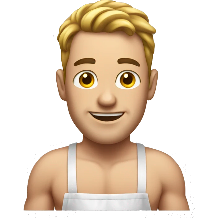 White Man in underwear Cooking  emoji