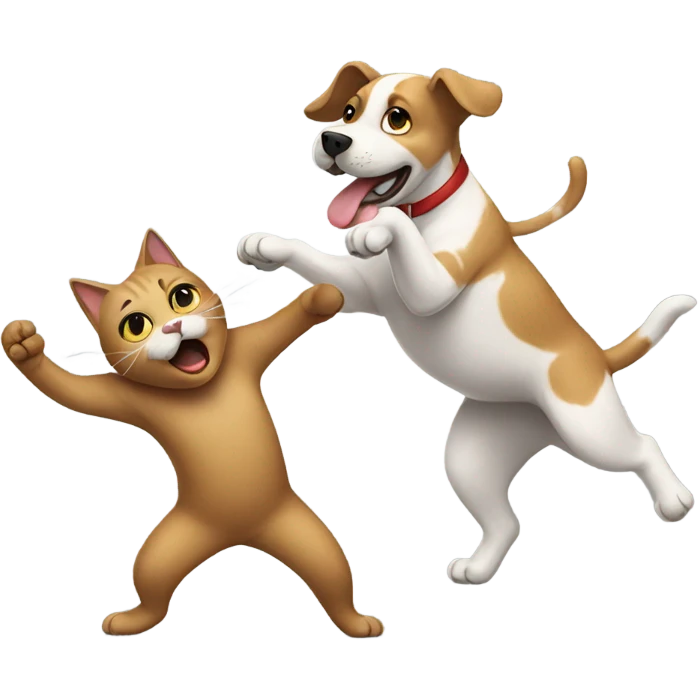 cat & dog dancing  emoji